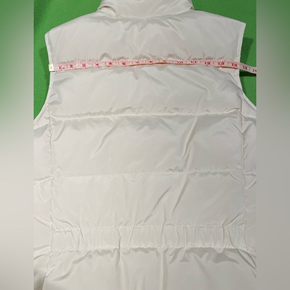 Lands’ End Cream Full Zip Puffer Down Vest - Picture 10 of 13